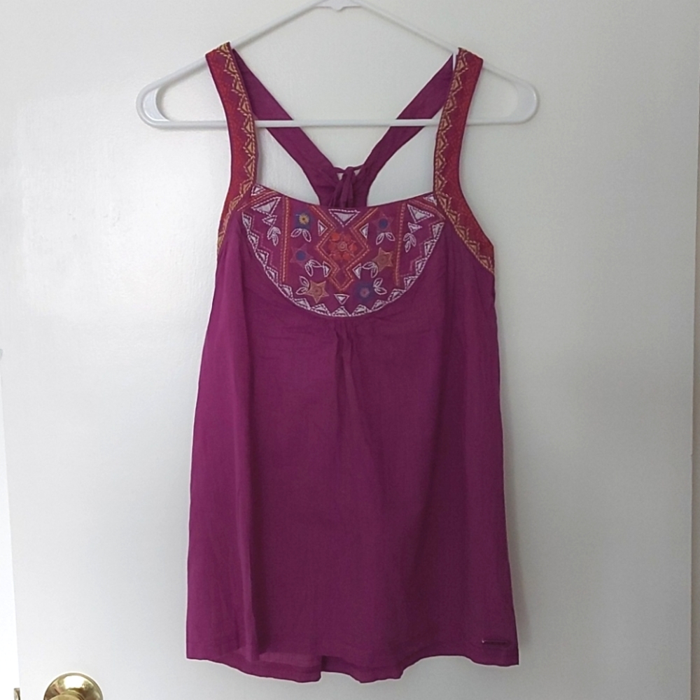 Roxy boho magenta tank top